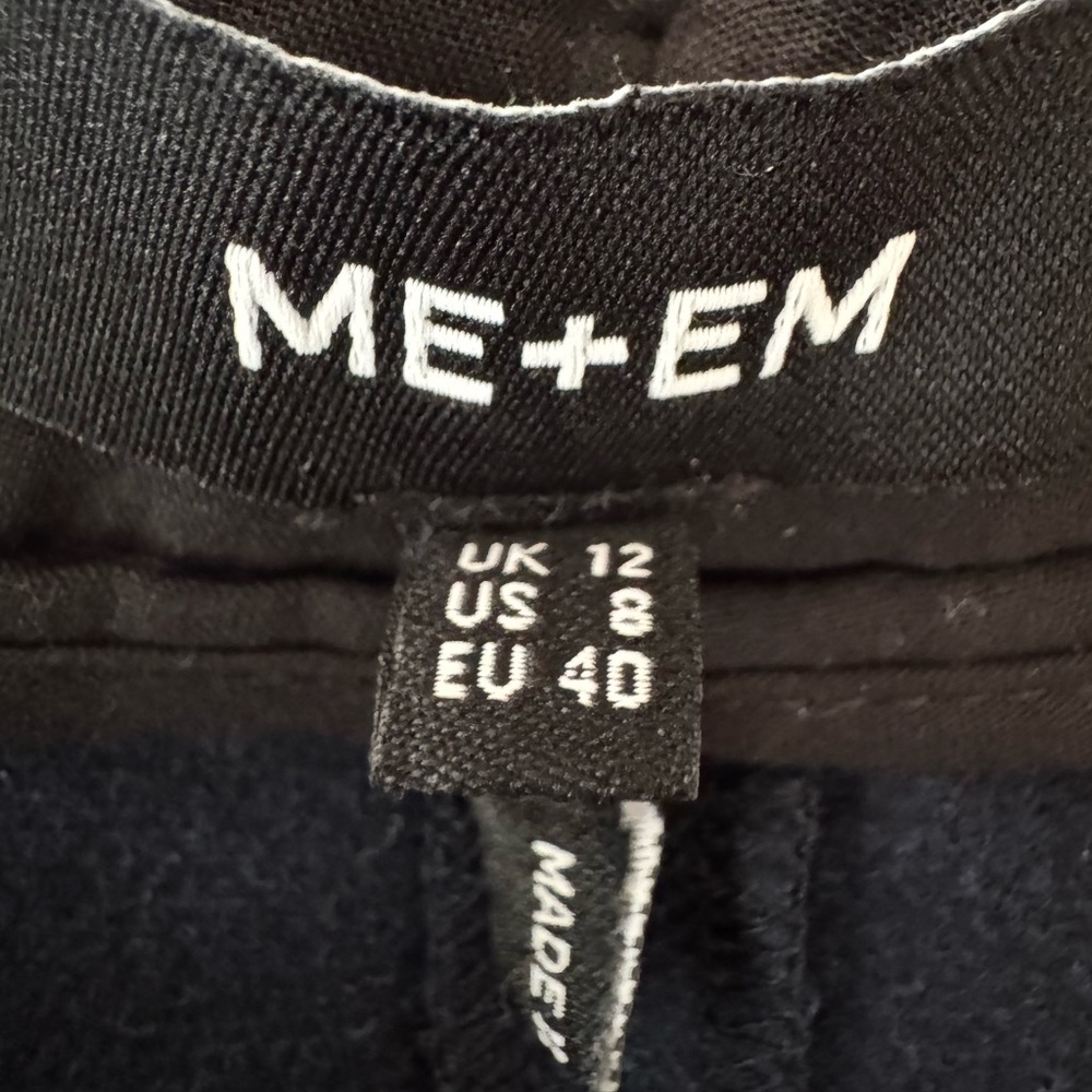 ME+EM EUC Navy double pleat Italian flannel wide leg pants - size 8 (Short) - Picture 11 of 14
